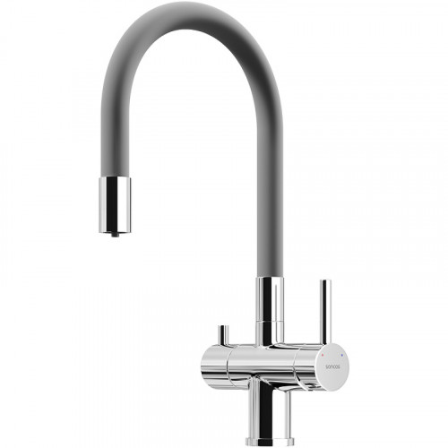 Смеситель для кухни Sancos Lucia SC4004CH Хром Серый латунь