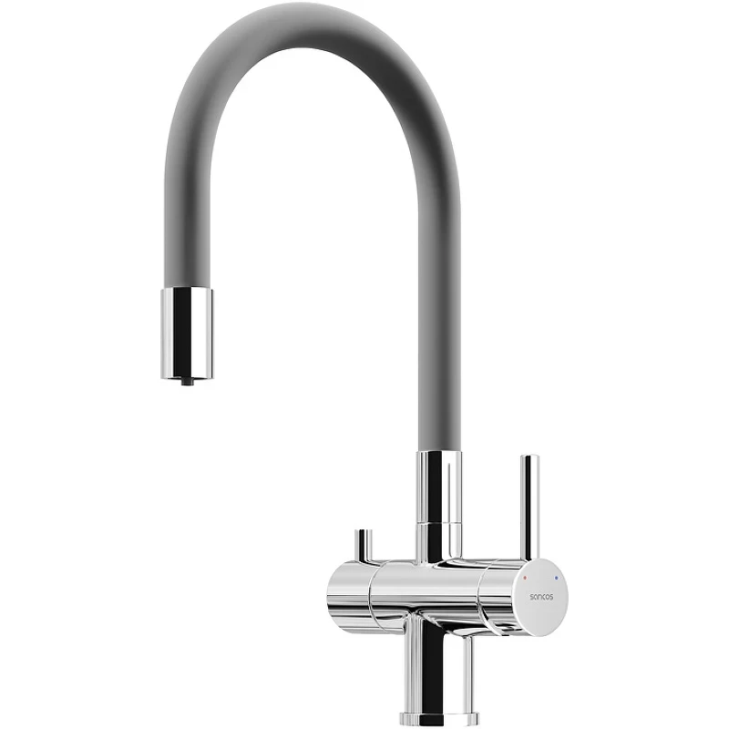 Смеситель для кухни Sancos Lucia SC4004CH Хром Серый латунь