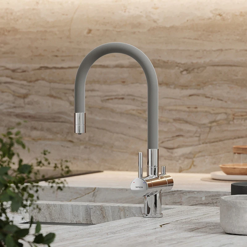 Смеситель для кухни Sancos Lucia SC4004CH Хром Серый латунь