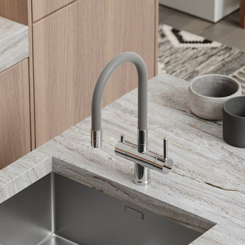 Смеситель для кухни Sancos Lucia SC4004CH Хром Серый латунь