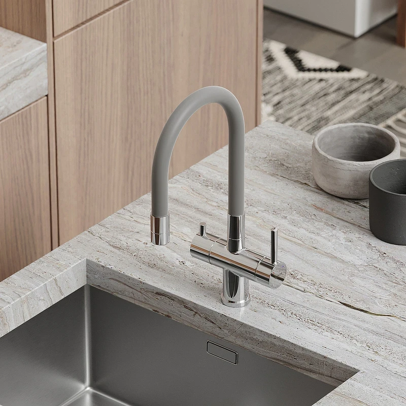 Смеситель для кухни Sancos Lucia SC4004CH Хром Серый латунь