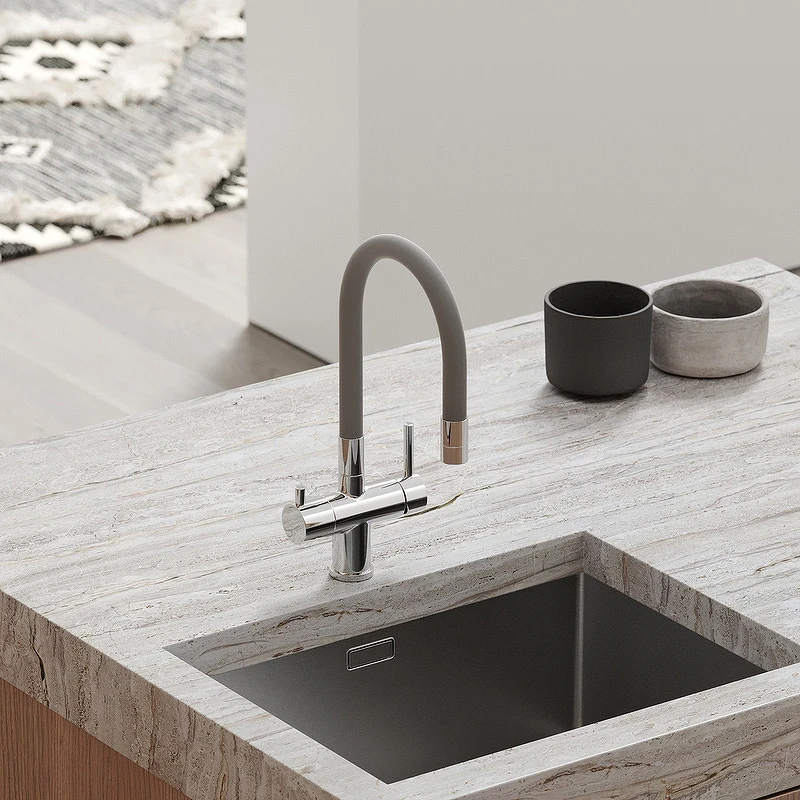 Смеситель для кухни Sancos Lucia SC4004CH Хром Серый латунь