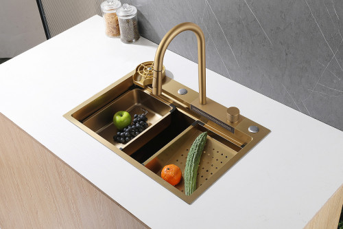 Кухонная мойка Abber Wasser Kreis 68 AF2194G Золото матовое нержавеющая сталь встраиваемый