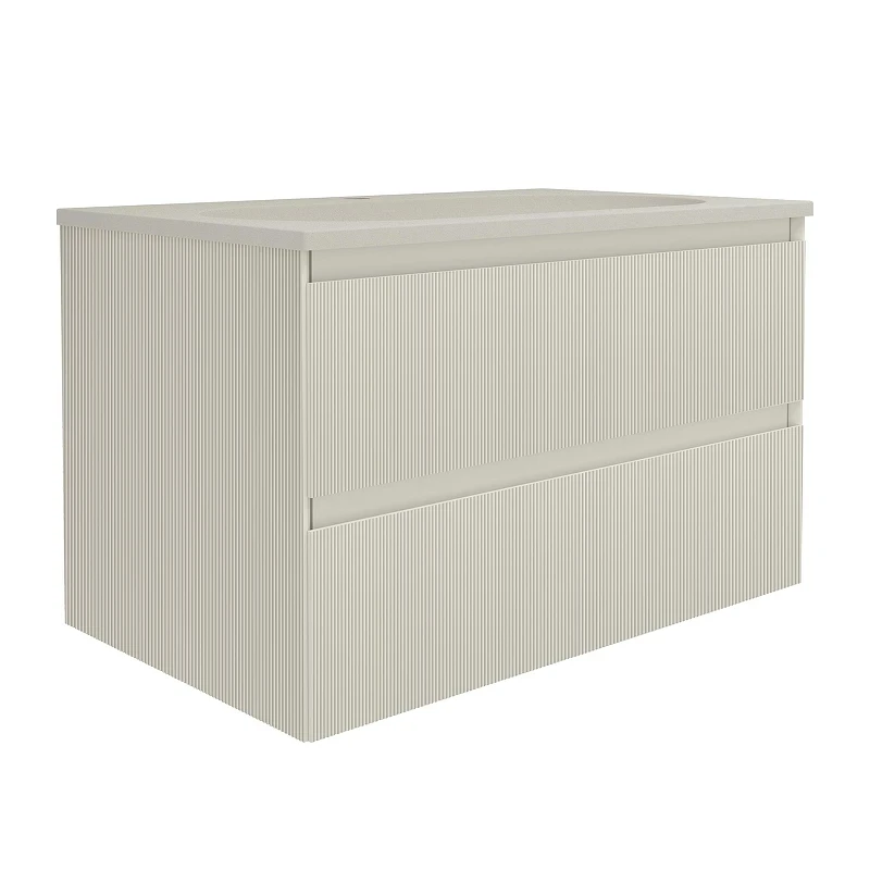 Тумба под раковину Vincea Велле (Welle) 80 VMC-2WL800MBG подвесная цвет M.Beige Soft-touch