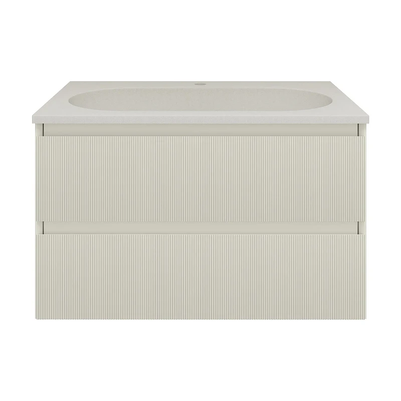 Тумба под раковину Vincea Велле (Welle) 80 VMC-2WL800MBG подвесная цвет M.Beige Soft-touch