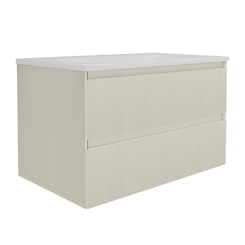 Тумба под раковину Vincea Велле (Welle) 80 VMC-2WL800MBG подвесная цвет M.Beige Soft-touch
