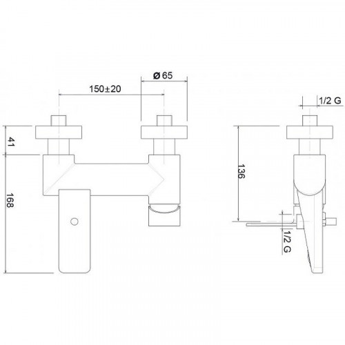 Смеситель для ванны Cezares TIRRENO-VM-01 Хром латунь на стену