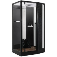 Душевая кабина Orans SR-89105RS Black LH 120x90 R 89105RBLH с паром и гидромассажем