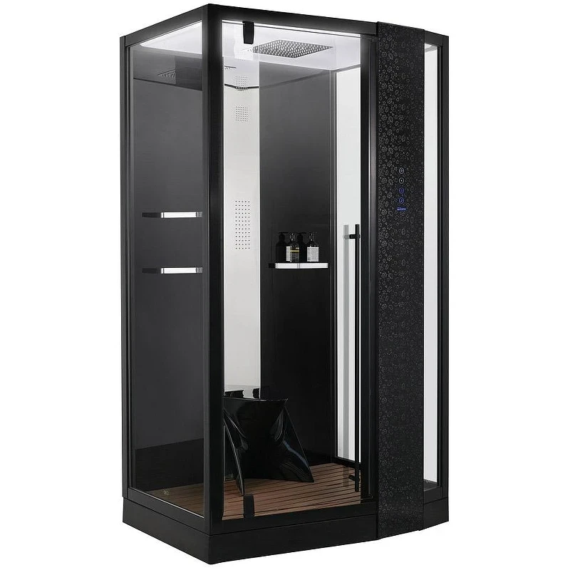 Душевая кабина Orans SR-89105RS Black LH 120x90 R 89105RBLH с паром и гидромассажем