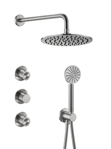 Душевая система Benesque Lumiere 21010202 с термостатом цвет Никель брашированный