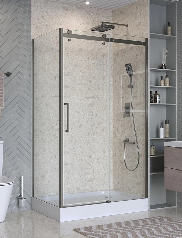 Душевой уголок BelBagno Marino 2 120x80 MARINO-2-AH-1-120/80-C-GM профиль Оружейная сталь стекло прозрачное