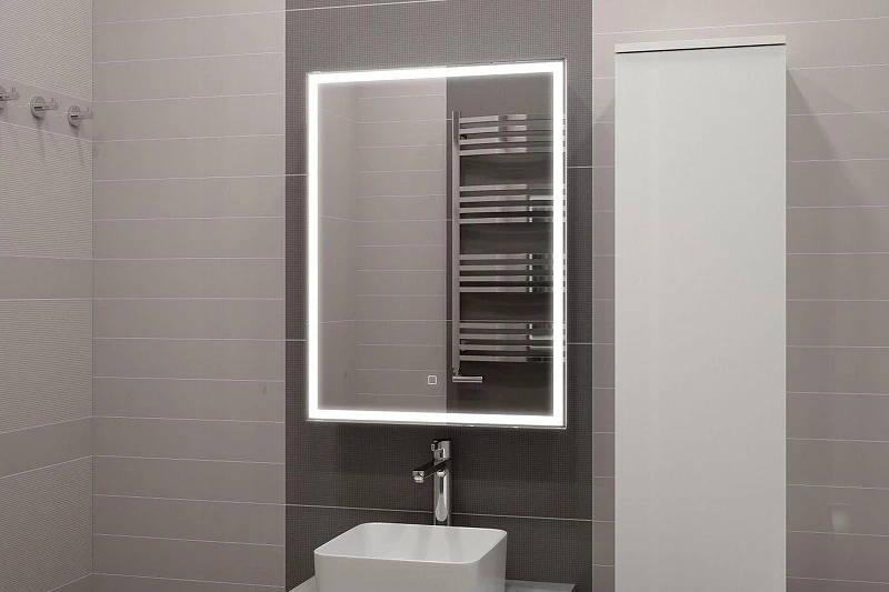 Зеркальный шкаф Art&Max Techno 60 R AM-Tec-600-800-1D-R-DS-F с подсветкой цвет Белый