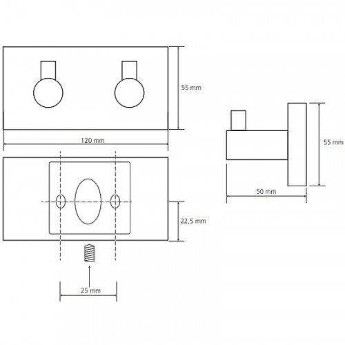 Двойной крючок Bemeta Beta 132405202 Хром