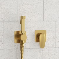 Гигиенический душ со смесителем WasserKRAFT Havel A3651.285.237.213 Золото матовое латунь встраиваемый