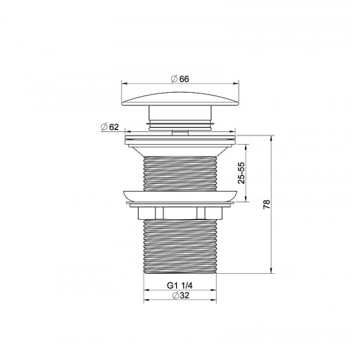 Донный клапан Wonzon &amp; Woghand WW-88SS02-MB click-clack цвет Черный матовый