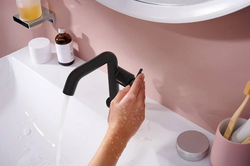 Смеситель для раковины Hansgrohe Tecturis S 73320670 Черный матовый латунь