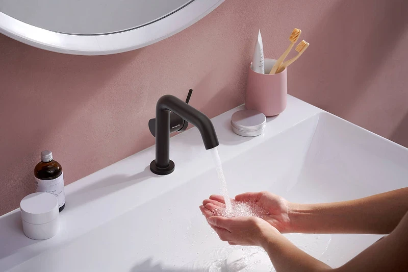 Смеситель для раковины Hansgrohe Tecturis S 73320670 Черный матовый латунь