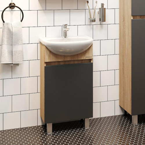 Тумба под раковину Onika Милтон 45 R 104512 цвет Дуб сонома Серый