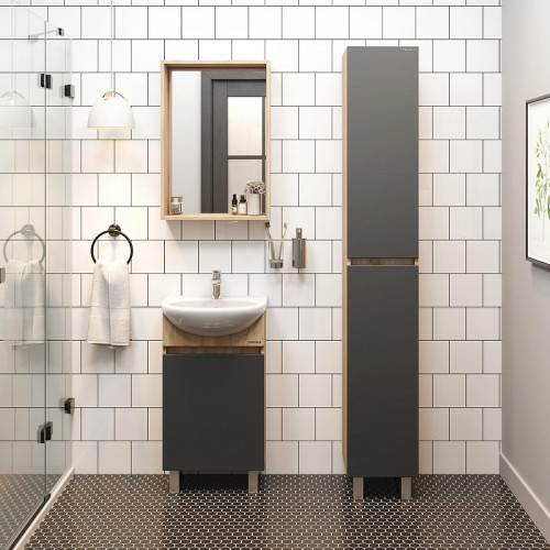 Тумба под раковину Onika Милтон 45 R 104512 цвет Дуб сонома Серый