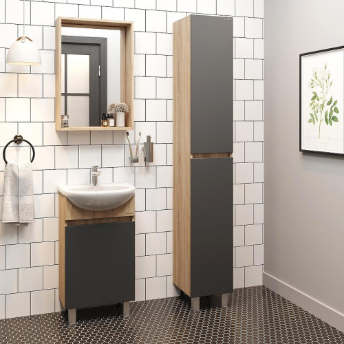 Тумба под раковину Onika Милтон 45 R 104512 цвет Дуб сонома Серый