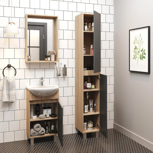 Тумба под раковину Onika Милтон 45 R 104512 цвет Дуб сонома Серый