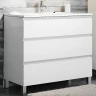 Тумба с раковиной SanVit Авеню-3 80 kavenu3080w Белая глянцевая МДФ / ЛДСП