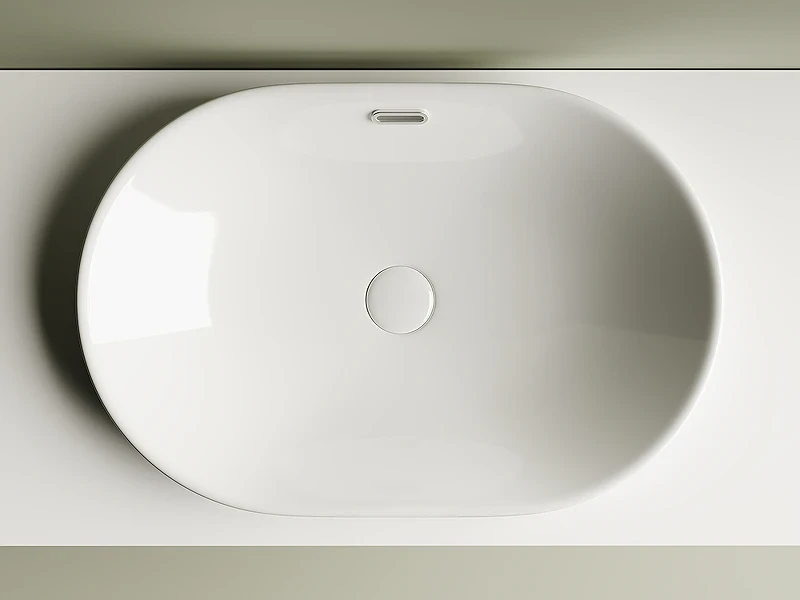 Раковина Ceramicanova Element 60 CN5020 Белая фарфор полувстраиваемая