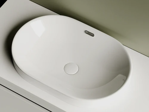 Раковина Ceramicanova Element 60 CN5020 Белая фарфор полувстраиваемая