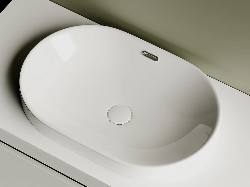 Раковина Ceramicanova Element 60 CN5020 Белая фарфор полувстраиваемая