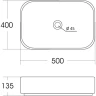 Раковина-чаша Orange 50 B05-500W Белая глянцевая фарфор накладная