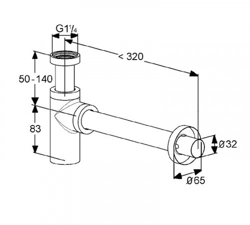 Сифон для раковины Kludi 1002005-00 Хром