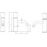 Смеситель для раковины Boheme Stick 121-B-MR-W Черный Белый