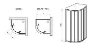 Душевой уголок Ravak Supernova SKKP6-90 90x90 3207O102Z1 профиль Белый стекло Transparent