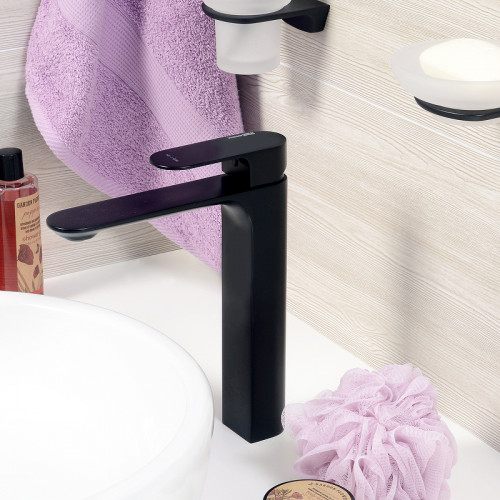 Смеситель для раковины WasserKRAFT Elbе 7403H Черный матовый латунь