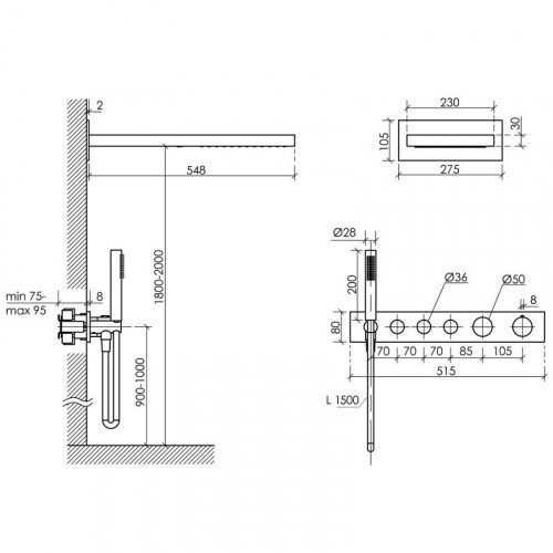 Душевая система Sancos Linn SC9023CH с термостатом Хром