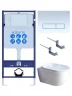 Комплект унитаза с инсталляцией Aquatek Set Aquatek Поларис-01-021 4в1 цвет Белый с сиденьем Микролифт и клавишей смыва цвет Белый