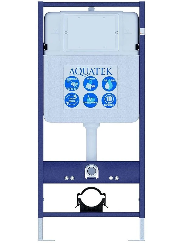 Комплект унитаза с инсталляцией Aquatek Set Aquatek Поларис-01-021 4в1 цвет Белый с сиденьем Микролифт и клавишей смыва цвет Белый