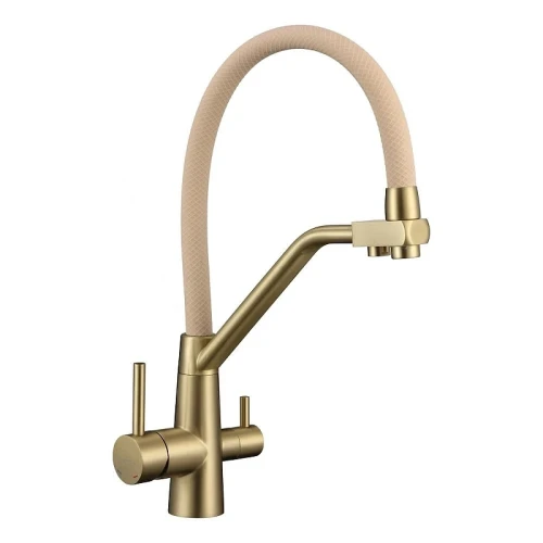 Смеситель для кухни Fmark FS0662-XC12 цвет Золото матовое Бежевый