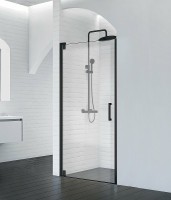 Душевая дверь BelBagno Marmi 90 MARMI-B-1-90-C-NERO профиль Черный стекло прозрачное