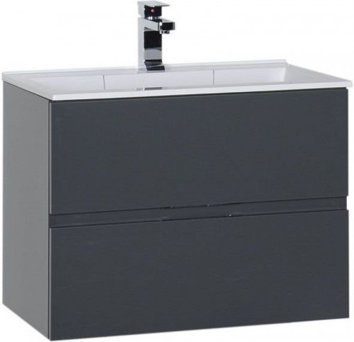 Тумба под раковину Aquanet Алвита 70 183992 подвесная Серый антрацит МДФ / ЛДСП