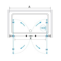 Душевая дверь RGW Passage PA-104B 120 060810412-14 профиль Черный стекло прозрачное