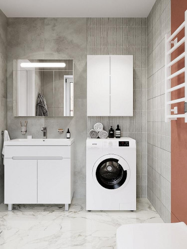 Подвесной шкаф DIWO Суздаль 60 SU0060S над стиральной машиной цвет Белый