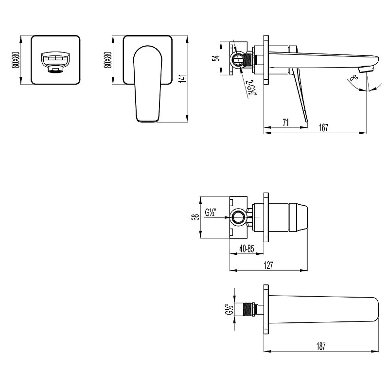Смеситель для раковины Lemark Bronx LM3736BL цвет Черный
