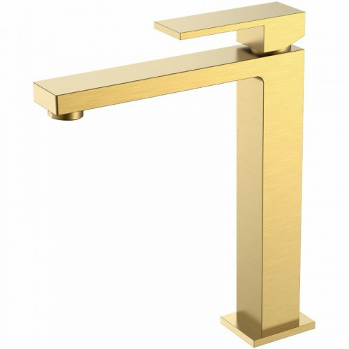 Смеситель для раковины Boheme Qubic 472-MG Золото матовое латунь