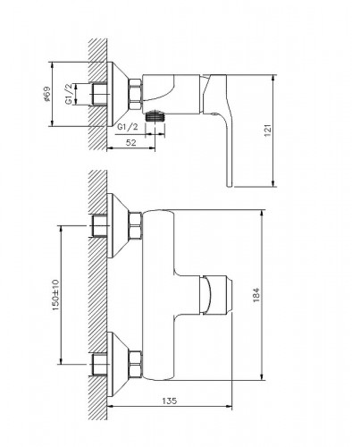 Смеситель для душа Koller Pool Stream ST0450 Хром