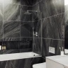 Шторка на ванну Maybah Glass MGV-59-5у 600x1400 в узком профиле Хром матовый стекло прозрачное