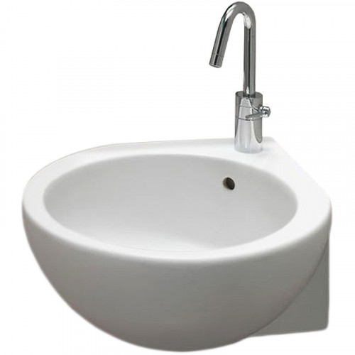 Раковина Hatria You and Me 46 L Y0H601 угловая Белая фаянс подвесная