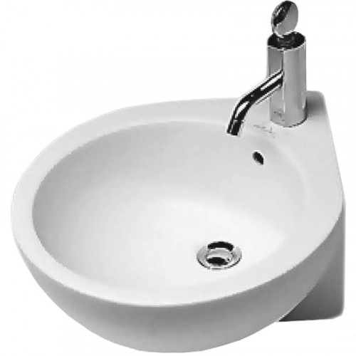 Раковина Hatria You and Me 46 L Y0H601 угловая Белая фаянс подвесная