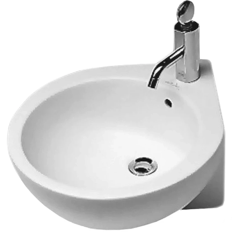 Раковина Hatria You and Me 46 L Y0H601 угловая Белая фаянс подвесная