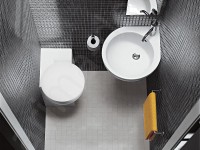 Раковина Hatria You and Me 46 L Y0H601 угловая Белая фаянс подвесная